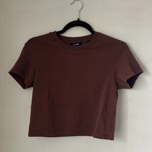 Cuts Brown Tomboy Tee Cropped
